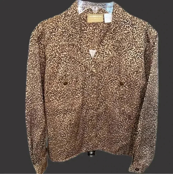 Liz Claiborne Animal Print Blazer Jacket Size 6 Petite BEAUTIFUL - Picture 5 of 12